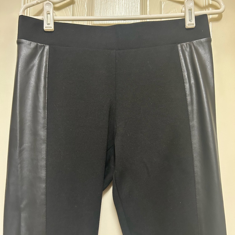CAbi Black pants with Faux Leather Accents - Picture 2 of 5